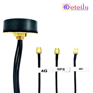 Antenne Puck Combinée ETEILY GPS+Wi-Fi+4G de Qualité Supérieure, Fixable par Vis, avec Câble RG-174 (L-3m) + Connecteur SMA (M) en ABS Résistant aux UV 46MM - Product Image 1