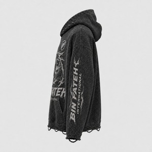 Sweat à capuche personnalisé épais délavé pour garçons, sweat à capuche délavé à l'acide, matière respirante, séchage rapide, sweat à capuche délavé à l'acide pour hommes, vente en gros - Product Image 4