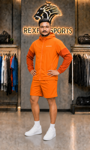 REXFIT SPORTS 2026 Ensemble coupe-vent en nylon personnalisé pour homme – Veste légère à capuche et short – Survêtement de sport - Product Image 6