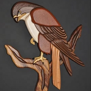 Logo sculpté à la main vietnamien tenture murale en bois de pin Plaques murales en bois de style traditionnel pour la décoration de la maison - Product Image 1