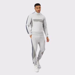 Conjunto de chándal para hombre con cuello alto y bolsillos frontales, chándal con logo personalizado para actividades casuales y deportivas - Product Image 2