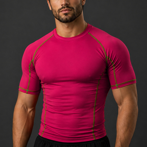 Nueva Camiseta de Compresión de Manga Corta con Diseño Personalizado para Hombre, para MMA y Grappling BBJ - Product Image 1