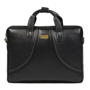 WRIZA High Quality <b>Men's</b> Office Genuine Leather <b>Messenger</b> <b>Bag</b> Large Adjustable Strap Durable RFID Feature Premium Black Fashion - Product Image 1