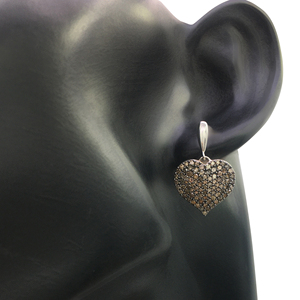 1.66 Cttw Brown Diamond Dangle Earrings 925 Sterling Silver, Round Cut Natural Diamond <b>Drop</b> Earrings for Women, Push <b>Back</b> - Product Image 4