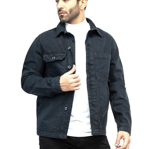 Veste chemise en toile pour homme, décontractée, col rabattu, simple boutonnage, coupe ajustée, couleur unie, vêtement d'extérieur pour l'automne - Product Image 3