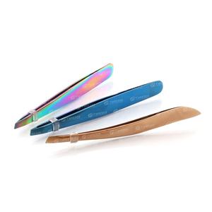 Ciseaux à cils multicolores en acier inoxydable de haute qualité et pince à épiler à sourcils pointe pointue outils de beauté de marque privée - Product Image 4