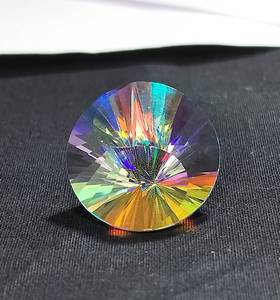 Topacio Místico Arcoíris, Corte Fantasía Redondo, Gema Natural Suelta, Cristal Brillante para Joyería, Anillo, Colgante, Piedra - Product Image 1