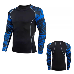 New Design Long Sleeve Rash Guard Black Sublimation Print Quick Dry <b>Compression</b> Sport Top Full Sleeve Polyester Spandex Adult - Product Image 3
