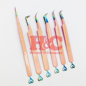 Nuevas Pinzas de Diseño de Corazón, Pinzas Rosadas de Acero Inoxidable para Extensión de Pestañas, Anti-Magnéticas - Product Image 1