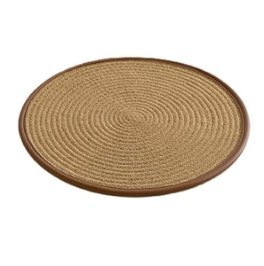 <b>Round</b> Woven Jute <b>Placemat</b> With Leather Lining Natural Eco-Friendly Table Mat Indoor Home Decor premium Quality - Product Image 1