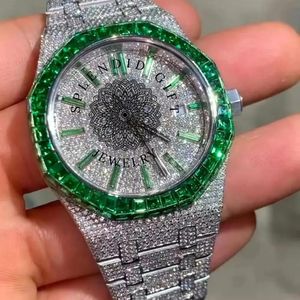 Reloj de Diamantes para Hombre, un Regalo Espléndido, 28 mm, Analógico, Movimiento de Cuarzo ETA, Esfera de Cristal de Zafiro, Correa Plateada con Moissanita, para Boda - Product Image 4