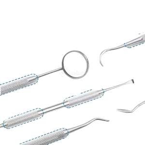 Kit de Examen Dental de 6 Piezas, Espejo de Acero Inoxidable, Pinzas, Raspador, Sonda Exploradora para Procedimientos de Diagnóstico, Personalizado - Product Image 3