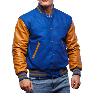 Wholesale Unisex Varsity <b>Jacket</b> Custom Letterman <b>Jacket</b> 100% Wool Patchwork Casual Baseball Style Stand Fashionable <b>Men</b> Women - Product Image 1
