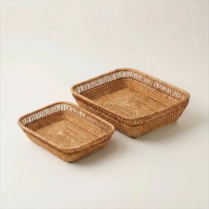 Bandeja de Servicio de Comida de Ratán, Bandeja Decorativa de Mimbre Natural, Tamaño y Color Personalizados para el Hogar y Hostelería, Venta al por Mayor - Product Image 1