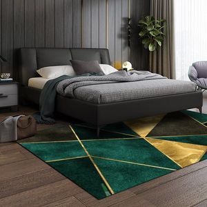 5 'X 7' moderno tappeto rettangolare geometrico interno verde nero & oro per soggiorno e camera da letto - Product Image 5