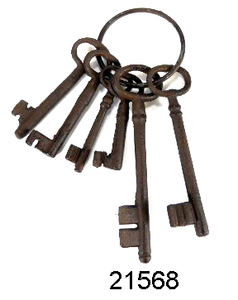 Lote de llaves de cárcel de hierro de último diseño (5 llaves), llave elegante de hierro hecha a mano india con acabado dorado brillante para decoración de hogar y Hotel - Product Image 5