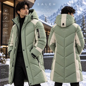 Men's <b>Long</b> Winter <b>Puffer</b> <b>Jacket</b> <b>Hooded</b> Warm Quilted Coat Windproof Insulated Outdoor Custom OEM ODM Factory Supplier - Product Image 4