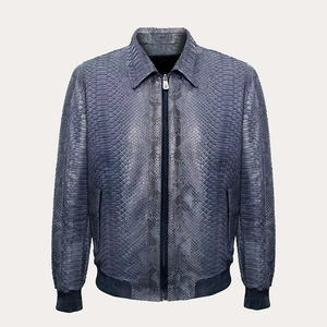 Chaqueta de Motociclista para Hombre de Cuero Genuino con Grabado Croco, Cuello Alto, Premium, Personalizada, OEM, Venta al Por Mayor - Product Image 6