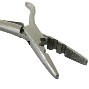 Quality 7 Inch Silver Stainless Steel Manual <b>Clamp</b> Hair Extension Pliers with Two Holes Keratin Instrument Set - Product Image 3