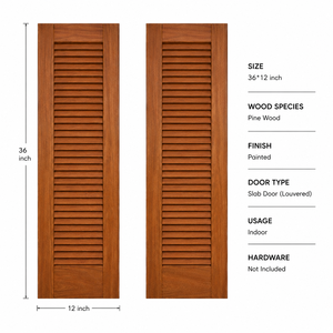 Premium Elegant <b>solid</b> wood shutters for architecture and interior <b>wardrobe</b> spaces durable custom size functional shutters - Product Image 2