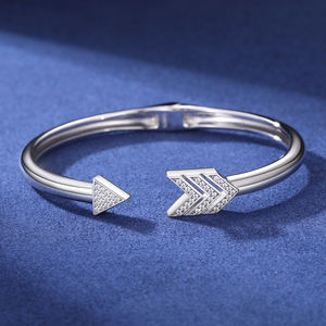 Arrow Cuff <b>Bracelet</b> 18K <b>Solid</b> Gold Diamond Channel Setting Luxury Unisex Everyday Wear - Product Image 2
