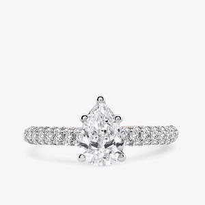 Anillo de Compromiso Solitario con Diamante Corte Pera de 1.57 Quilates en Oro Rosa de 14K, Joyería Nupcial - Product Image 1