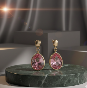 <b>Earrings</b> 925 Sterling Silver with 18K Gold Plated Trendy Party Wear Accessory <b>Bridal</b> <b>Drop</b> <b>Earrings</b> Handcrafted Hypoallergenic - Product Image 1