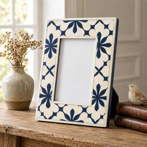 HANDICRAFTS ZONE HCZ-102 Handmade UV Printed 1 Color Durable Elegant Vertical Rectangle Bone Inlay <b>4x6</b> Tabletop <b>Photo</b> <b>Frame</b> - Product Image 2