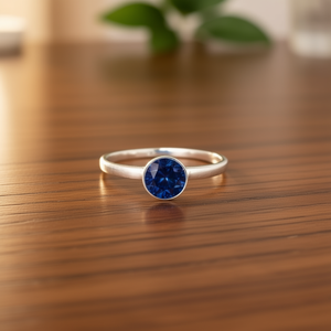 <b>Dainty</b> 1.4 Grams Moissanite Sapphire <b>Ring</b> - Product Image 3