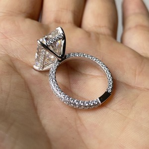 High on Demand Stylish Moissanite <b>Solitaire</b> <b>Ring</b> with <b>Silver</b> Finish for Women Bridal and Casual Fashion Available For Sale - Product Image 3