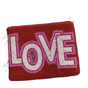 For WHO IS HUNKY DORY Preppy for <b>Pink</b> Beaded Coin <b>Purse</b> Wallet Fashionable Pouch Real Housewives Gifts RHOBH Beaded Bag Women - Product Image 1