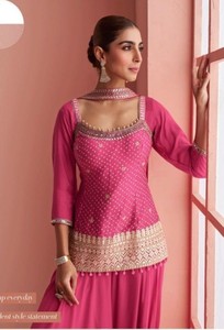 Chinon Free Size Modern Salwar Kameez Stitched Suit with Heavy Embroidery Work for Diwali Wedding & Prom - Product Image 2