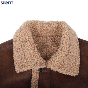 Chaqueta de Invierno de Alta Calidad para Hombre, Estilo Bomber Casual, con Forro de Piel de Oveja Auténtica, Cierre de Cremallera, Servicio OEM - Product Image 6