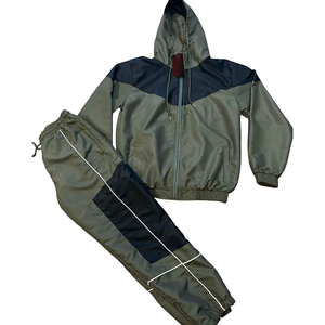 Jogging Wear <b>Wind</b> <b>Breaker</b> Hoodie and Sweat Pant Zip up Custom Logo Windbreaker Nylon Tracksuits for Men's - Product Image 6