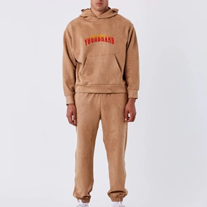 Acid <b>Washed</b> Men's 100% Cotton Custom <b>Tech</b> Fleece Breathable Eco-Friendly Hooded Casual Solid Winter Tracksuit Set - Product Image 3