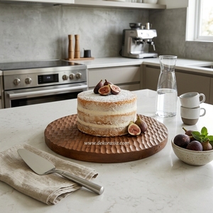 Natural Teak Wood Eco-Friendly <b>Tier</b> <b>Cake</b> <b>Stand</b> Handmade Artistic Carved Design Modern Art Antique Style for <b>Cake</b> Snack Display - Product Image 6