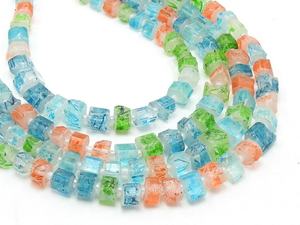 Cristal de quartz naturel brut, forme irrégulière, perle de 16 pouces, 3-5 mm environ, traité avec plusieurs couleurs, certifié - Product Image 2