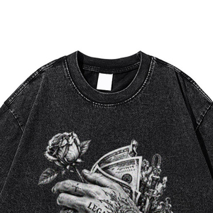 Legacy Print Men's Cotton T-<b>Shirt</b> Street Style Round Neck Short Sleeve Washed Casual <b>Shirt</b> - Product Image 2