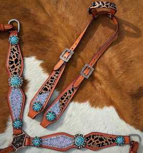 Nouvelle selle de spectacle équestre haut de gamme en cuir véritable, modèle Western, avec têtière et collier de poitrail – Vente chaude - Product Image 1