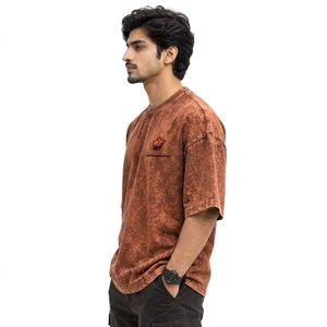 เสื้อยืดโอเวอร์ไซส์ผู้ชายแบบ Acidwash ตะเข็บทนทาน ผ้าฝ้ายนุ่ม สไตล์แฟชั่นทันสมัย เสื้อยืดโอเวอร์ไซส์ผู้ชายแบบ Acidwash ผ้าเนื้อนุ่ม - Product Image 3