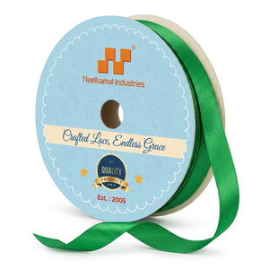 Cinta de Satén Verde de Doble Cara de 12 mm al por Mayor para Envolver Regalos, Manualidades, Decoración, Costura, Lazos para el Cabello, Embalaje, Ramos, Tarjetas, Cajas, Rollos - Product Image 1