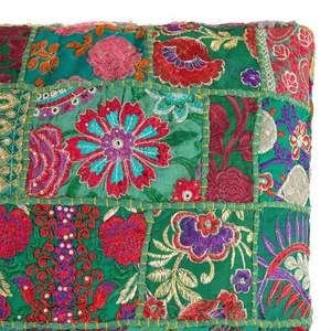 Housse de coussin carrée en coton patchwork, housse de pouf ottoman faite à la main, décoration de siège au sol pour salon - Product Image 6