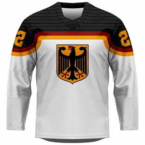 Men Blank <b>Ice</b> Hockey Jersey Long-Sleeved Practice Jersey Professional Grade Teamwear V-Neck Design Loose Hockey Sleeves - Product Image 3