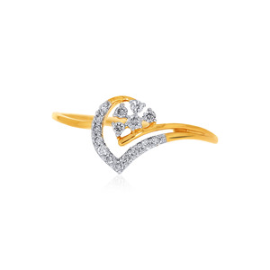 Anillo de Oro Radiante con Detalle de Hoja con Incrustaciones de Diamantes — Piedra Central Redonda de 0.35 Ct, Elegante Diseño Botánico, Opción de Venta al Por Mayor - Product Image 3