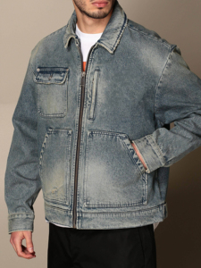 Veste en jean pour homme, coupe slim, décontractée, de haute qualité, durable, imperméable, coupe-vent, respirante, écologique, à capuche, très vendue - Product Image 4
