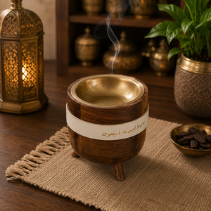 Geometric Wooden Bakhoor Burner With Storage <b>Box</b> Ramadan <b>Eid</b> Oud Incense Holder Arabic Mabkhara Aromatic Censer Islamic <b>Gift</b> - Product Image 2