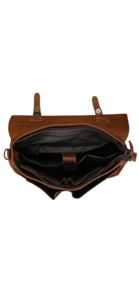 Men's Genuine Leather Messenger <b>Bag</b> Classic Buckle Closure Adjustable <b>Strap</b> Business <b>Shoulder</b> <b>Bag</b> Solid Brown Durable - Product Image 2