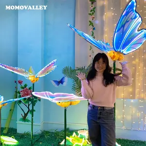 Momovalley 판매 12v 100CM 대형 자이언트 조명 움직이는 날개 나비 led 빛 장식 크리스마스 할로윈 결혼식