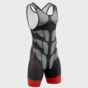 Uniforme de Lucha Libre Personalizado para Hombre, Sublimado, de Secado Rápido, Transpirable, de Una Pieza, 100% Poliéster, con Logotipo Frontal - Product Image 1