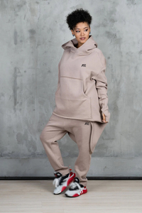 Custom Women Oversized Longline Hoodie Tracksuit Heavyweight Fleece Jogger Set Casual Winter Lounge Wear - Product Image 4